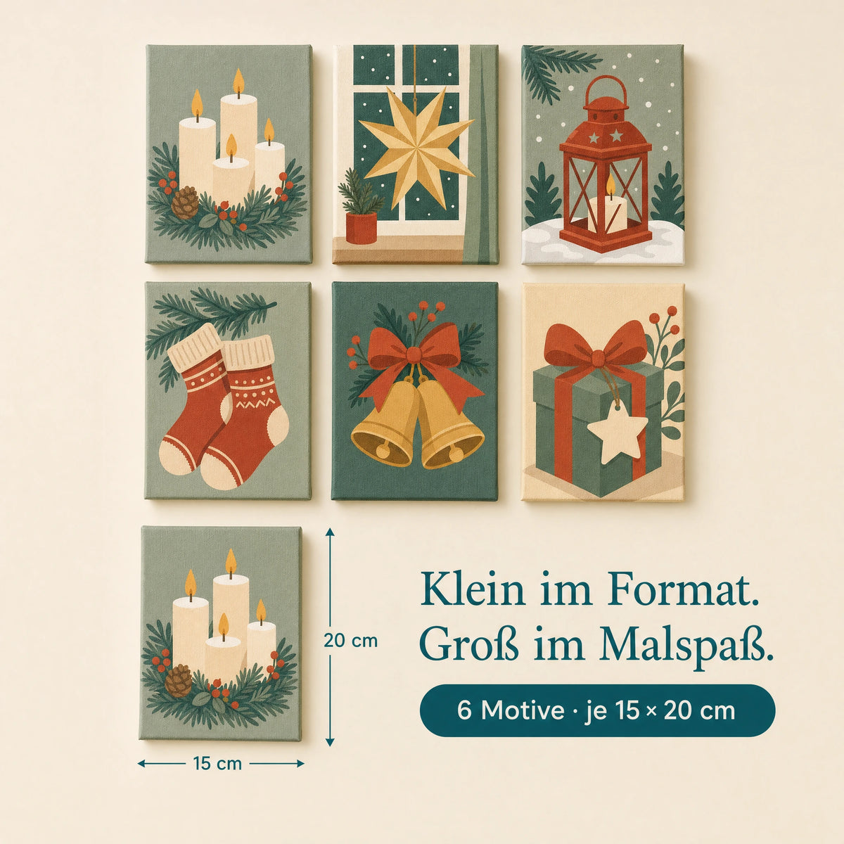 Adventskranz im Format 15 × 20 cm