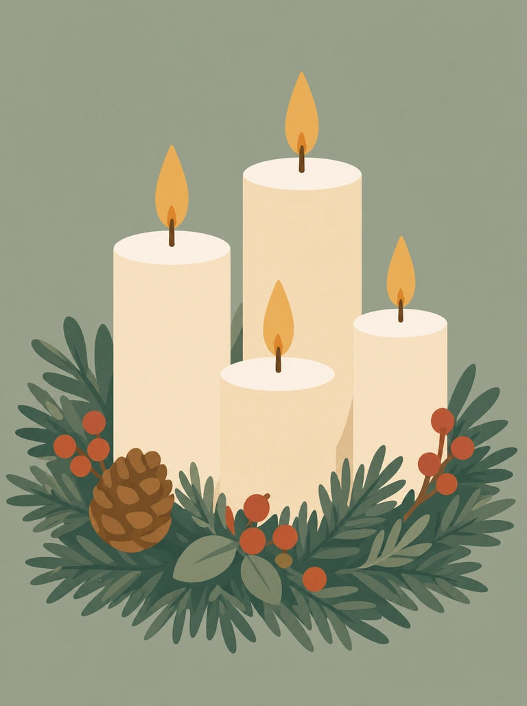Adventskranz fertig ausgemalt