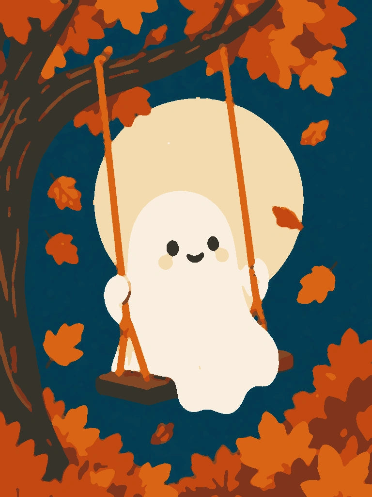 Derselbe Geist auf der Schaukel fertig ausgemalt