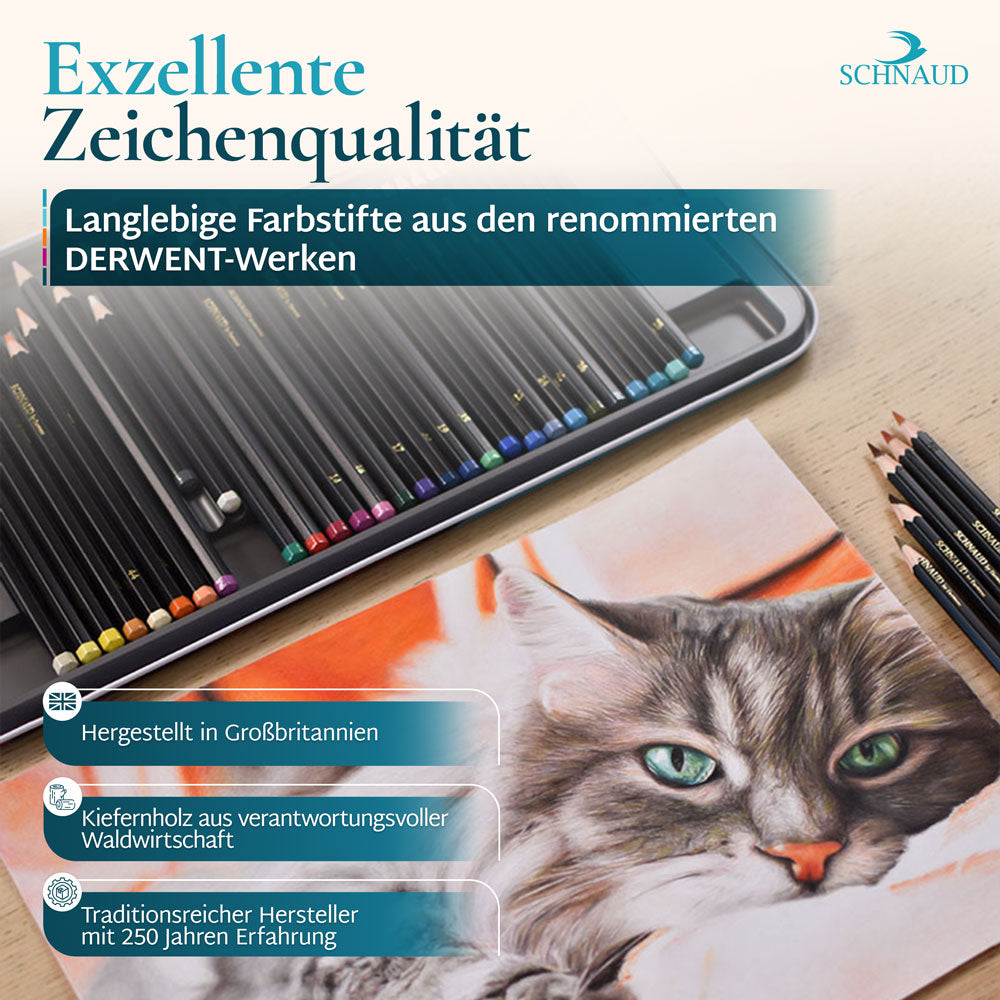 Colorgem 60 Farben Künstler-Buntstifte Set Zeichenset Schnaud