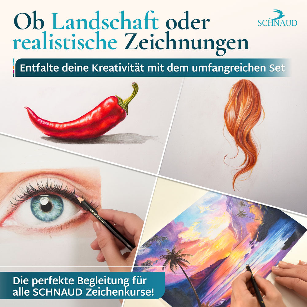 Colorgem 60 Farben Künstler-Buntstifte Set Zeichenset Schnaud