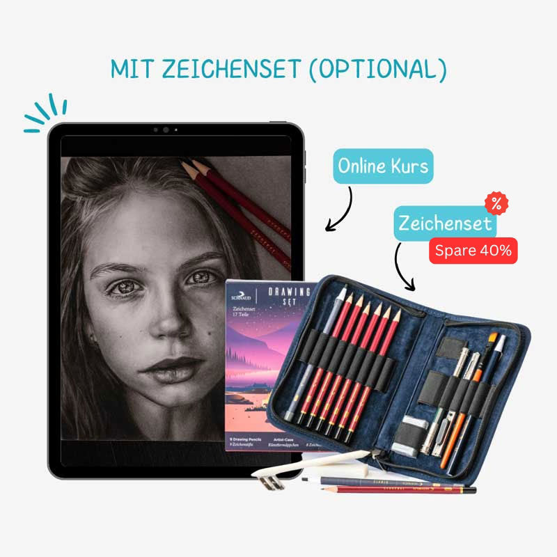 Portrait Zeichnen Lernen Online Kurs Zeichnen Schnaud Online Kurs mit Zeichenset