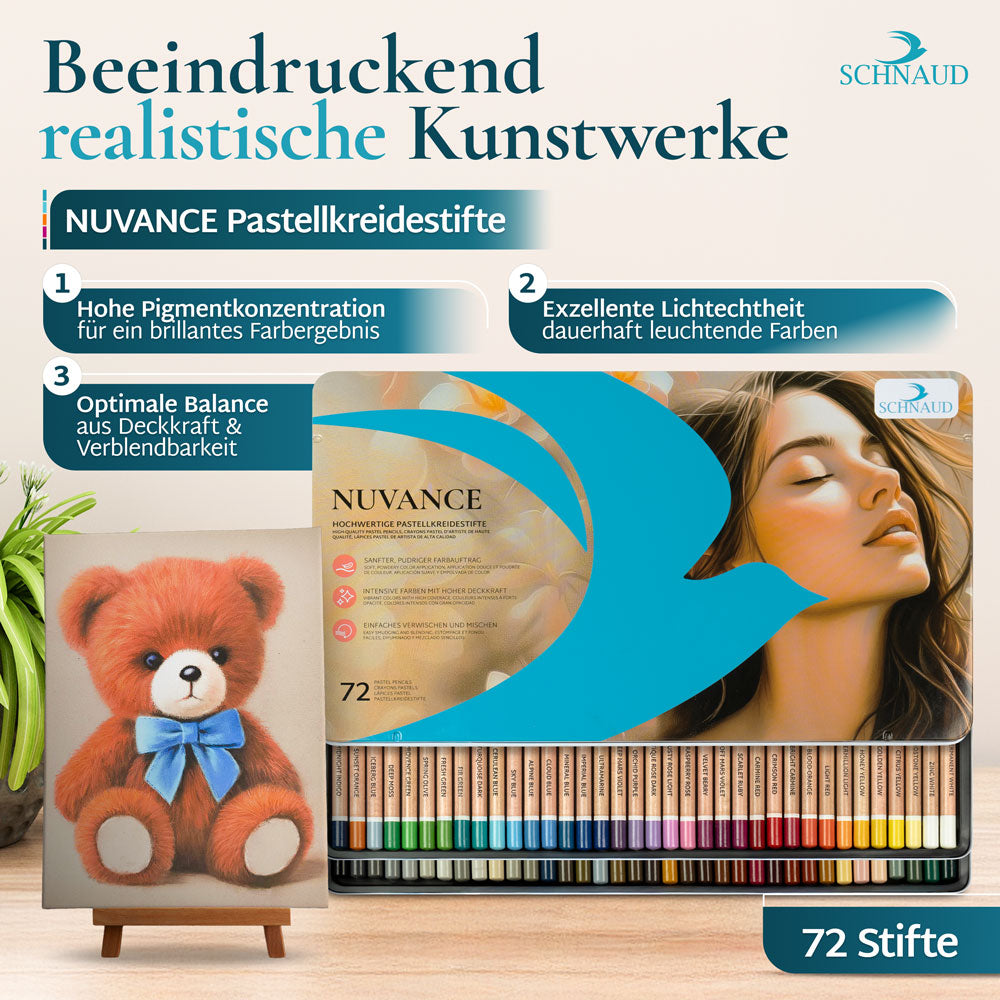 Nuvance 72 Farben Künstler-Pastellstifte Set