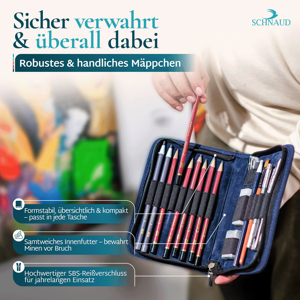 Zeichenset: Zeichenstifte H4 – B12 Zeichnen Schnaud