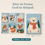 Eisbär mit Schal im Format 15 × 20 cm